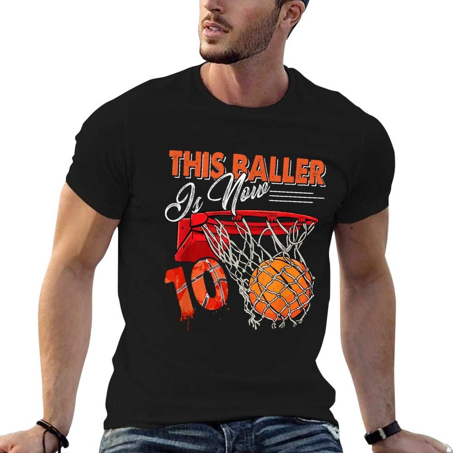 10th Birthday Basketball Funny 10 Years Old Kids Gift  Cotton T-Shirt