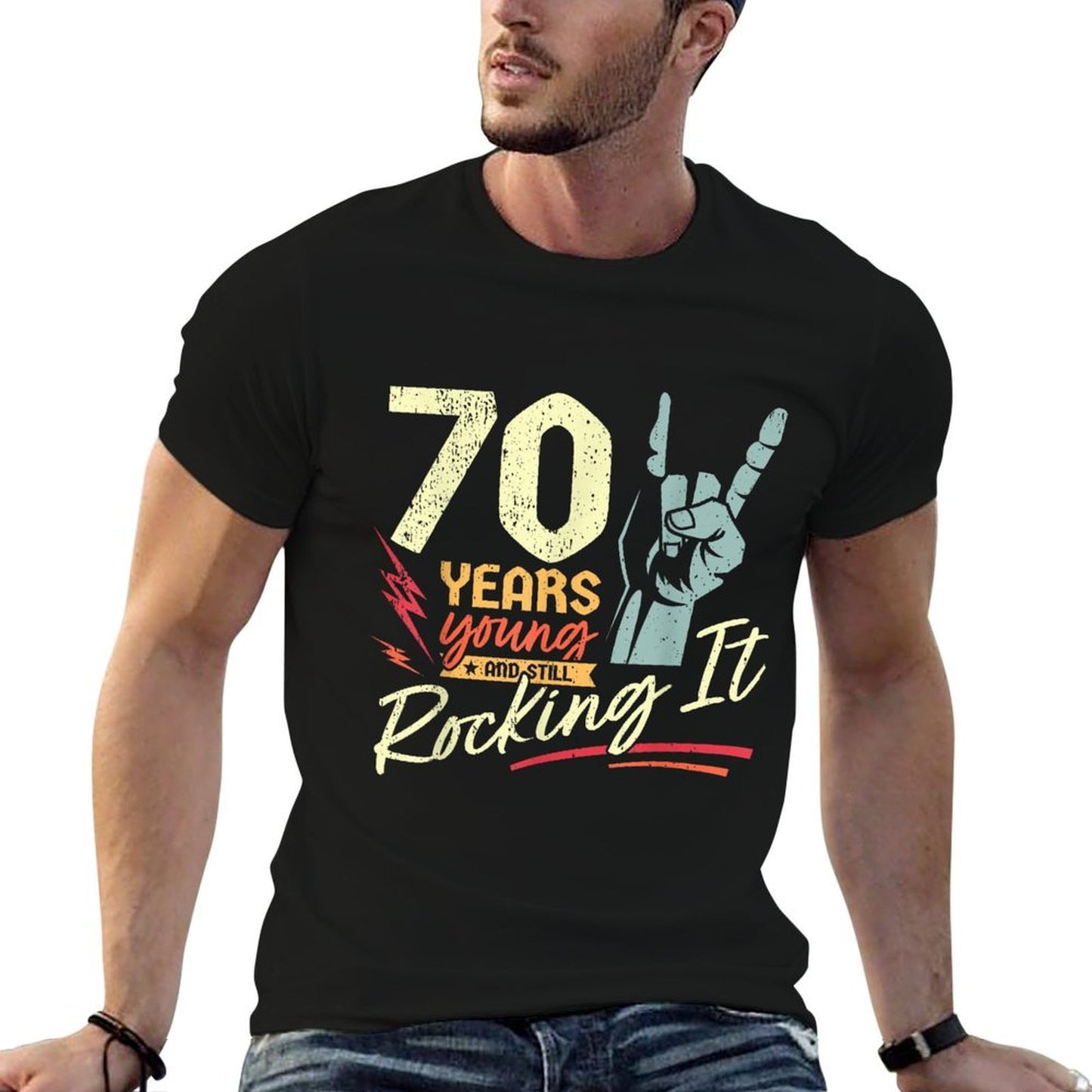 70th Birthday Funny Rock'n'Roll Birthday 70 Years  Affordable Price T-Shirt