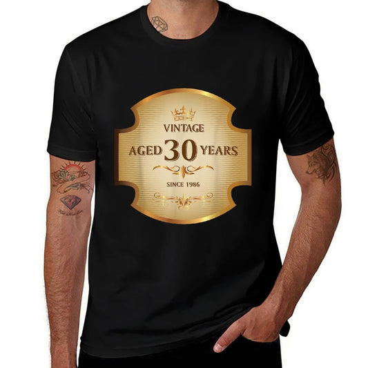 30th Birthday T Shirt, Vintage Aged 30 Years, Whiskey Label  Summer-ready Fabric T-Shirt