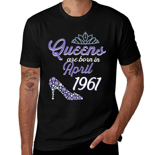 60 Years Old Bday April 1961 60Th Birthday Women  Slim-fit Cut T-Shirt