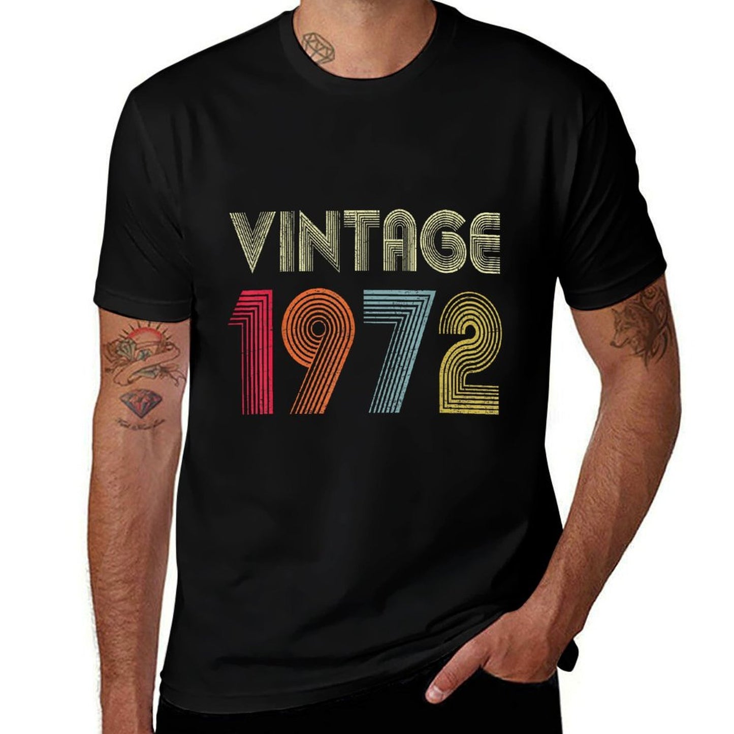 Vintage 1972 50th Birthday Gift Men Women 50 Years Old  Odor-resistant T-Shirt