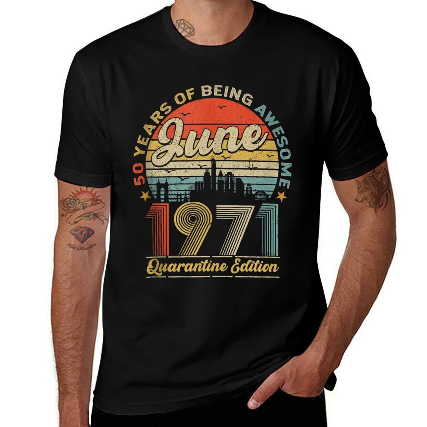 50th Birthday Decoration June 1971 Men Women 50 Years Old  Eco-friendly Material T-Shirt