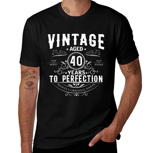 Vintage Aged 40 Years To Perfection 40th Birthday  Summer-ready Fabric T-Shirt