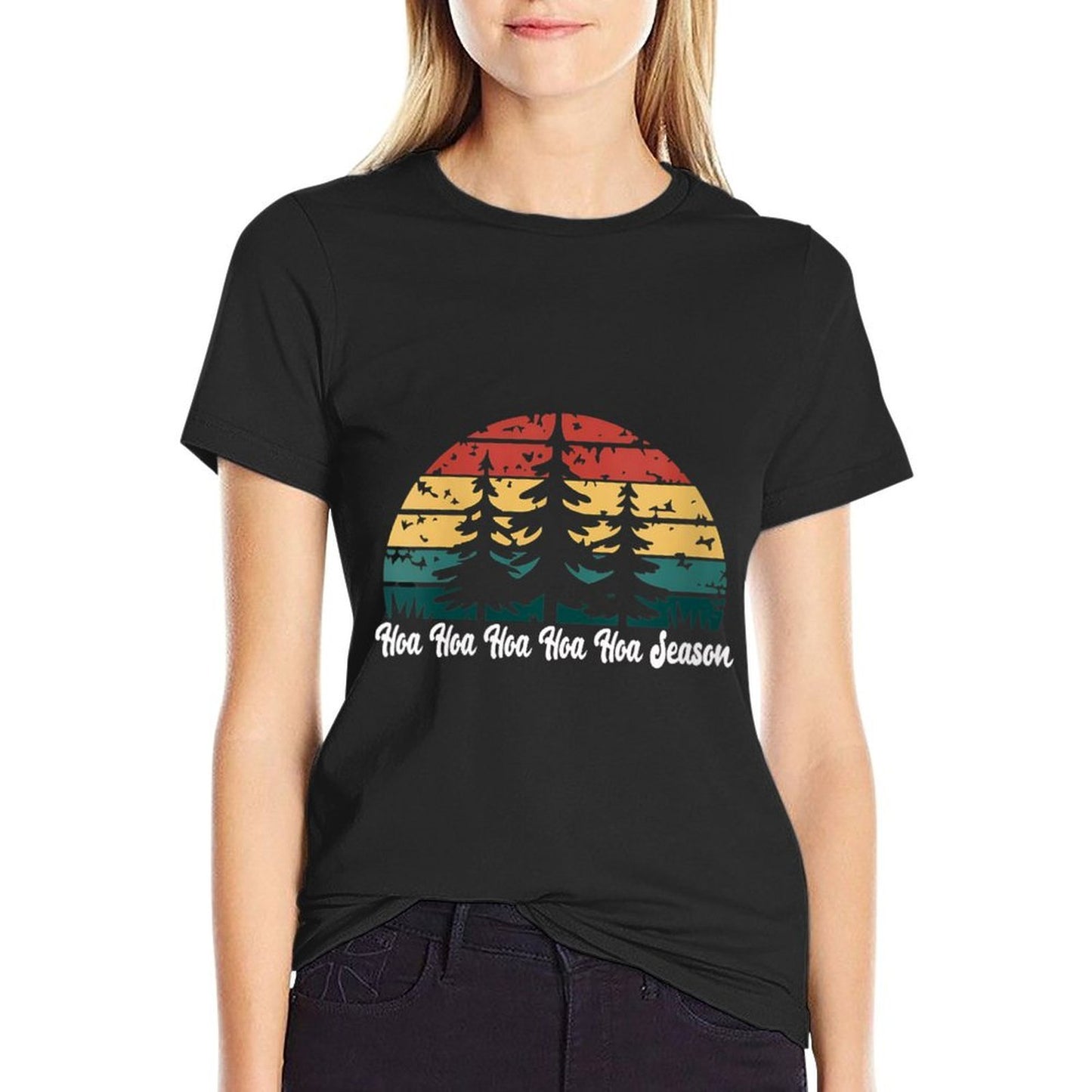 Womens Hoa Hoa Hoa Hoa Hoa Cozy Season Twilight Lover Pine Forest  Cotton T-Shirt