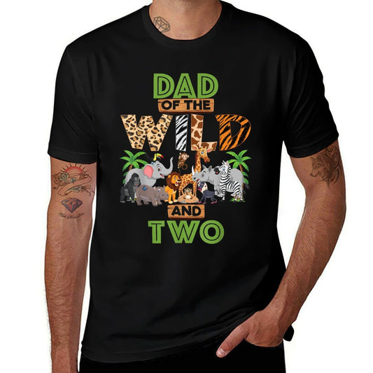2nd Birthday Zoo Safari Jungle Dad Of The Wild And Two  Slim-fit Cut T-Shirt