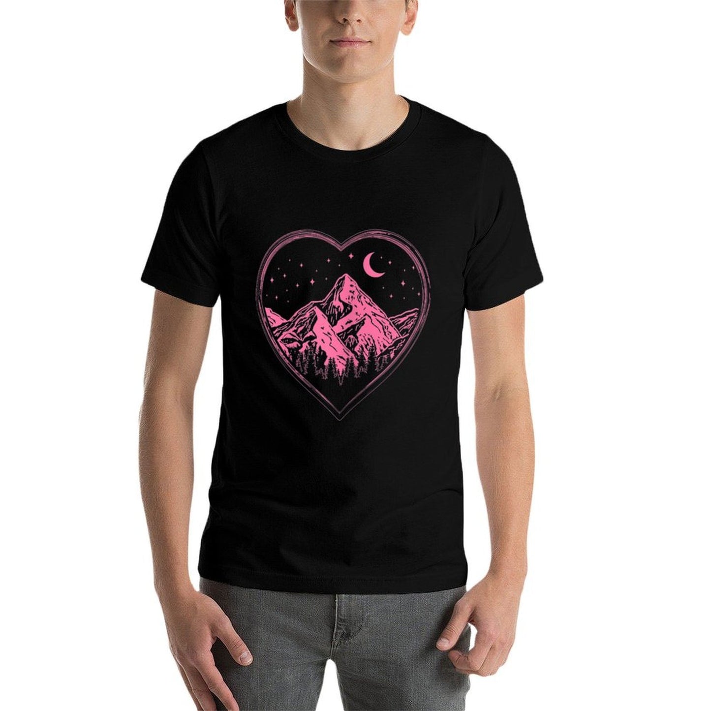 Womens Nature Landscape by Night I Love Hiking  Soft T-Shirt