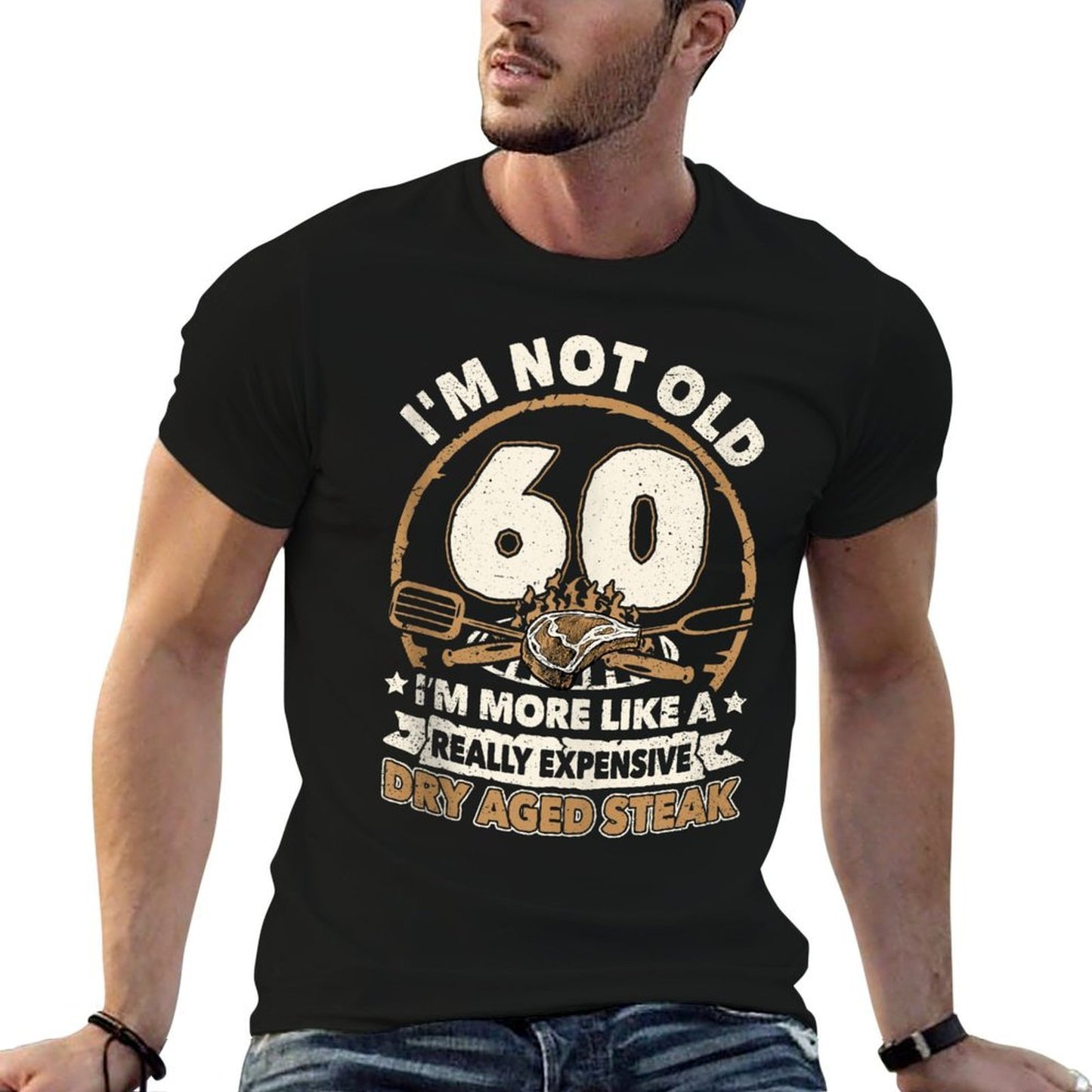 60 Years Old Dry Aged Steak 60th Birthday Grilling  Trendy Pattern T-Shirt