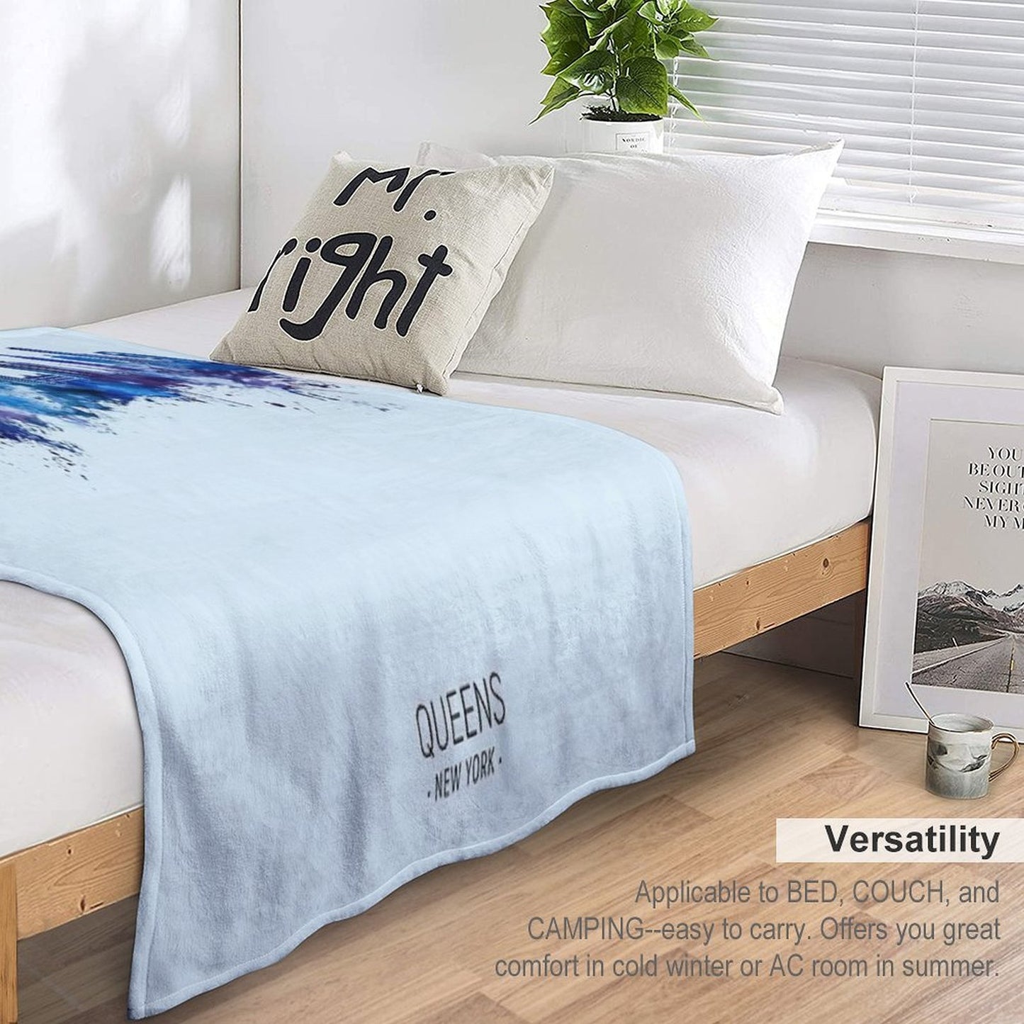 Queens New York Skyline Sustainable Throw Blanket