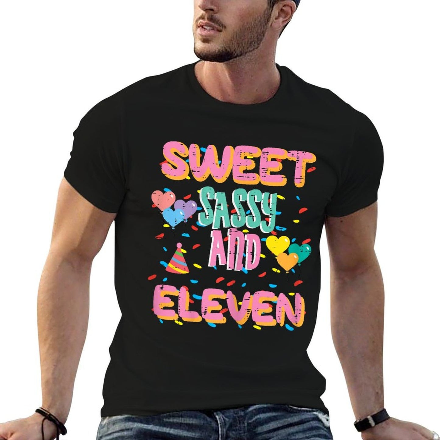 11th Birthday Sweet Sassy Eleven 11 Year Old Bday Girls Kids  Polyester Blend T-Shirt