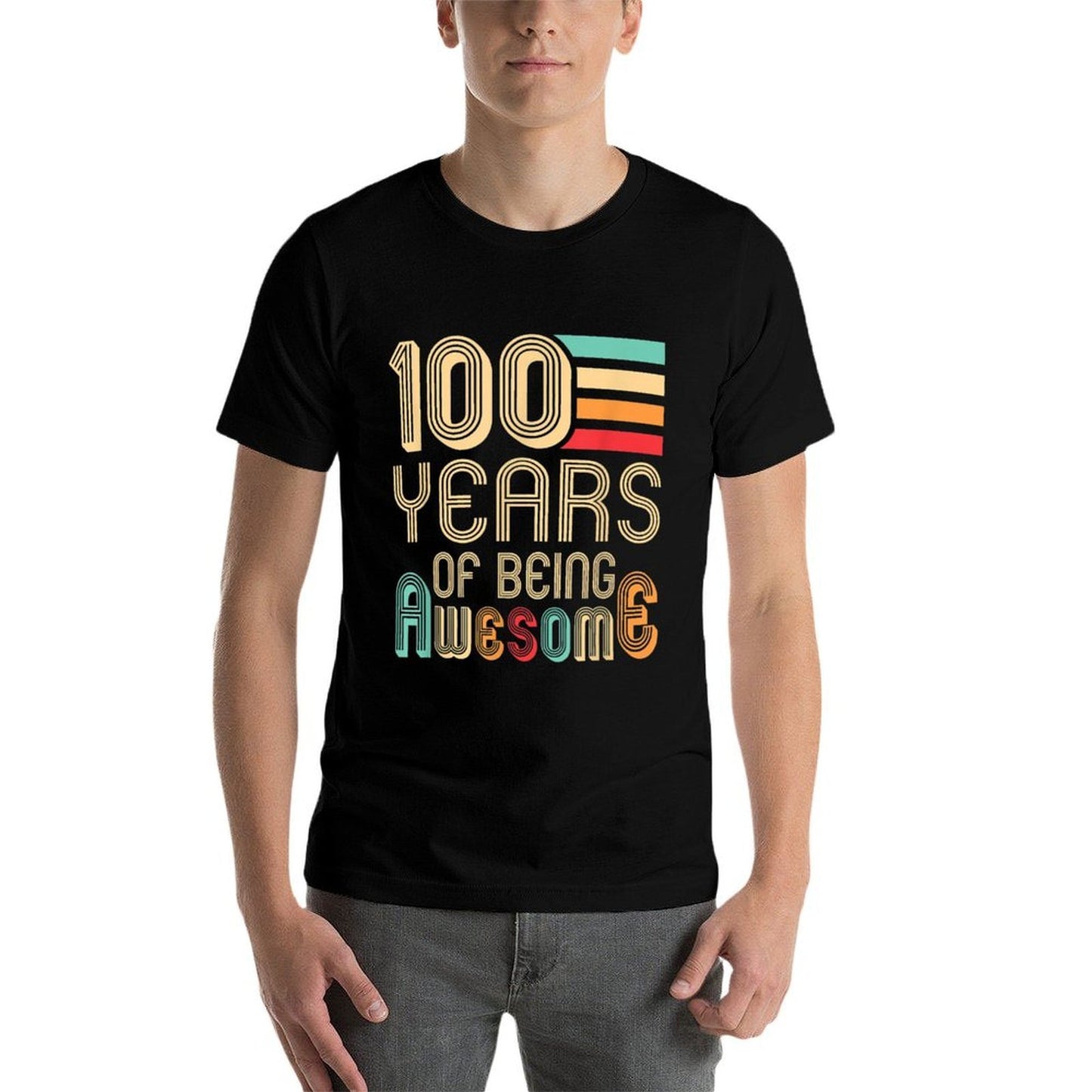 100 Years Of Being Awesome 100 Years Old 100th Birthday  Tagless Design T-Shirt