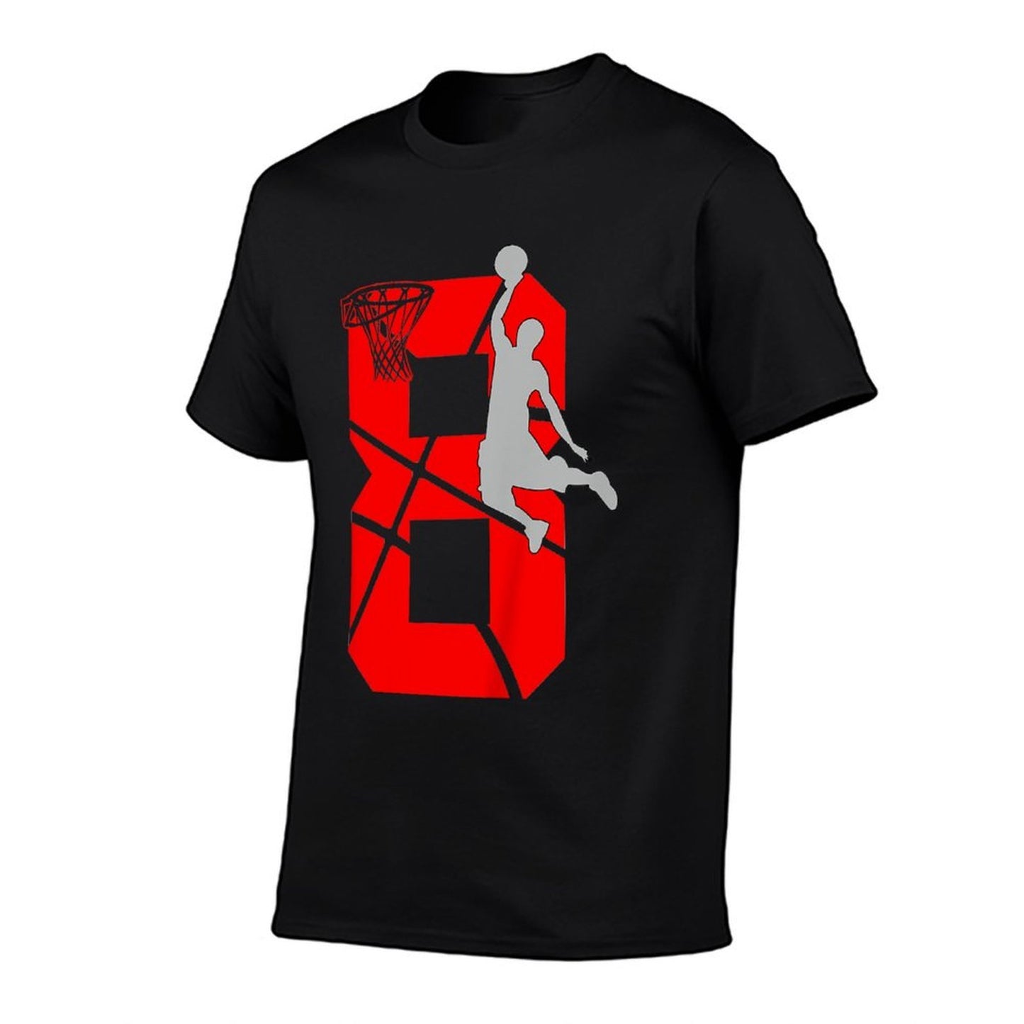 8 Year Old 8th Basketball Birthday PartyTheme Boys Girls  Summer-ready Fabric T-Shirt