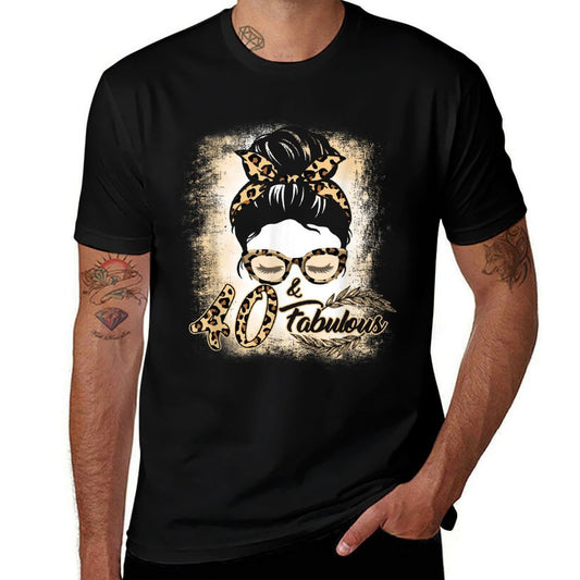 40th Birthday Gift Women Girls 40 Year Old Fabulous Leopard  Moisture-wicking T-Shirt