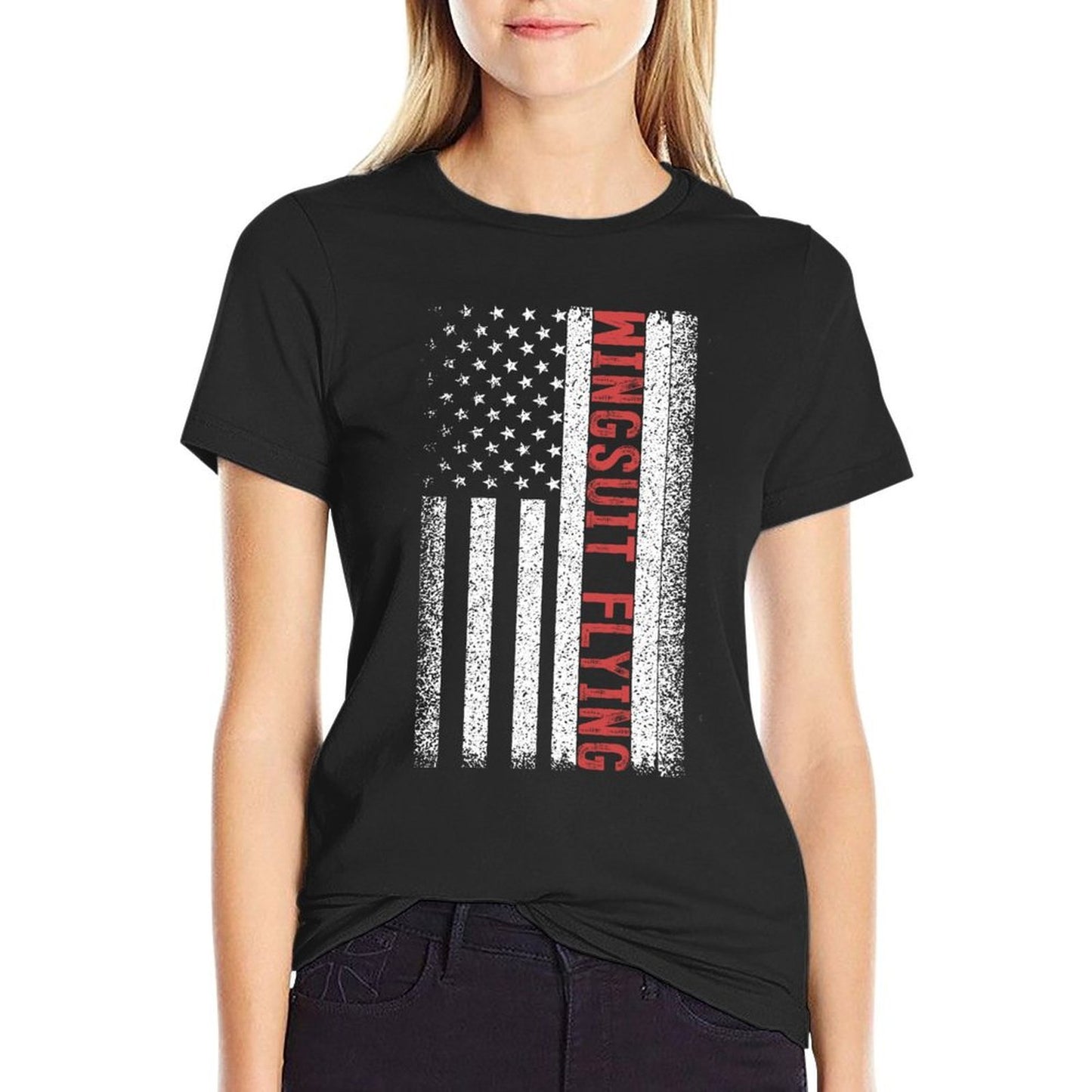 Wingsuit Flying American 4th of July  Polyester Blend T-Shirt