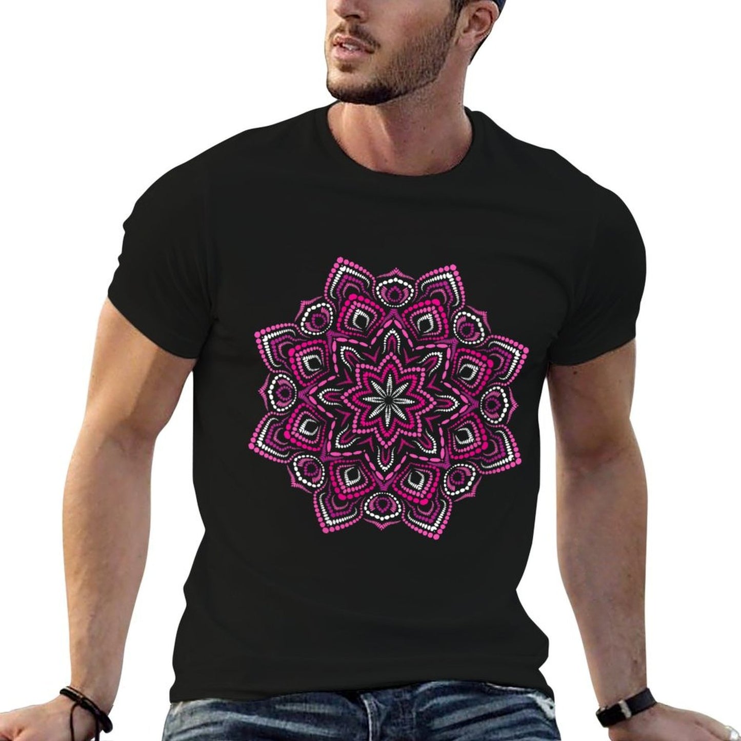 Womens Meditation Mandalas - Namaste Mandala  Cotton T-Shirt