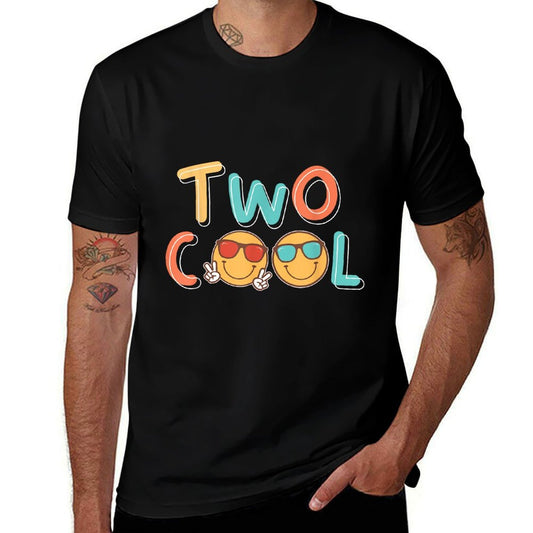 Two Cool Retro Smile Face 2 Year Old Boys Girls 2nd Birthday  Eco-friendly Material T-Shirt
