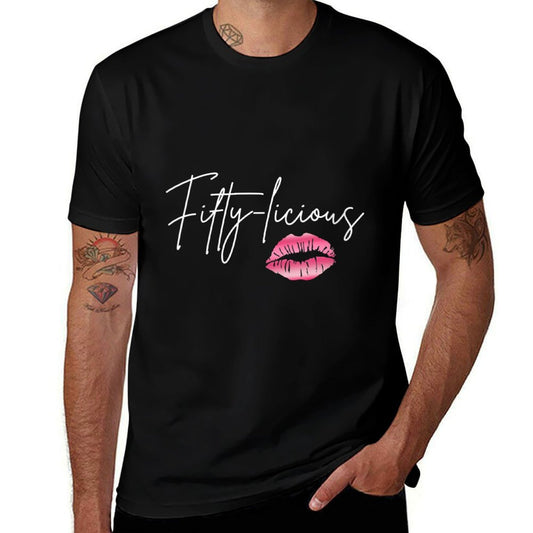 Womens Fifty Licious Funny 50th Birthday Queen 50 Years Birthday  Slim-fit Cut T-Shirt