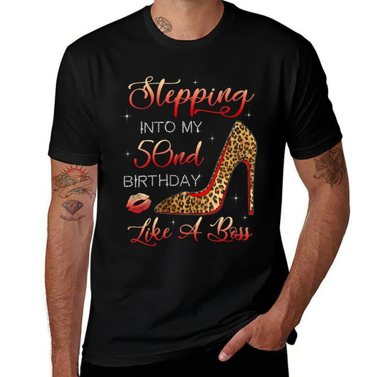 Womens Stepping Into My 50th Birthday Like A Boss Since 1971 Mother  Fade-proof Color T-Shirt