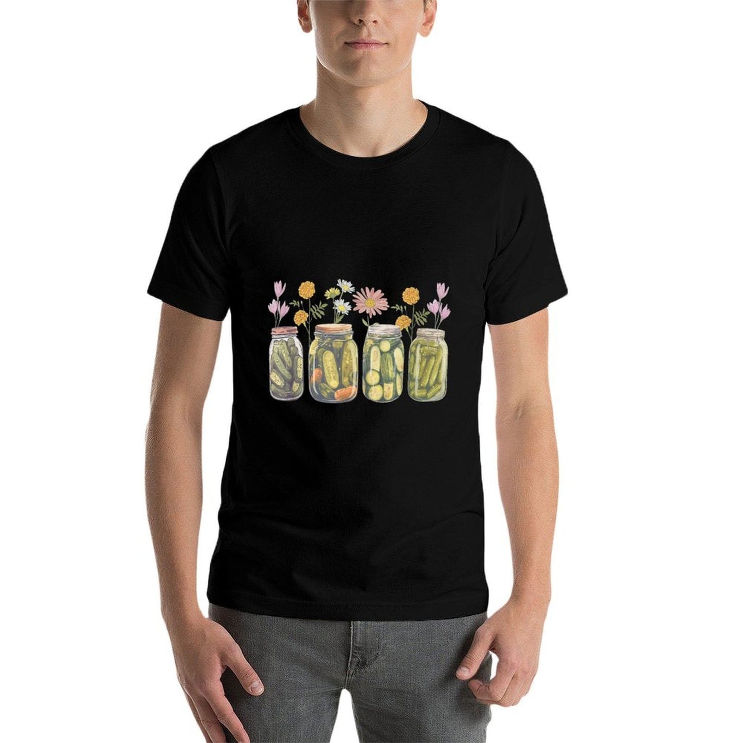 Vintage Canned Pickles Wildflower Canning Season Pickle Jar  Graphic-printed T-Shirt