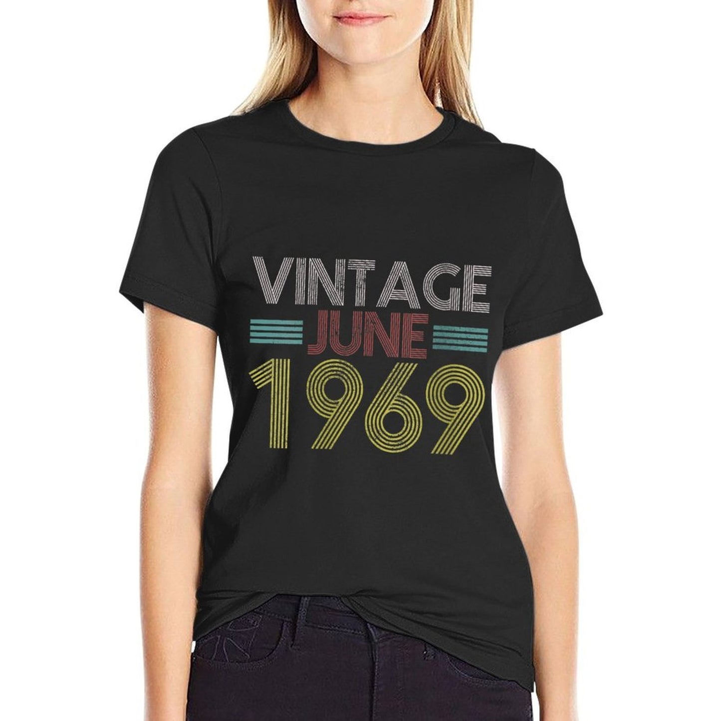 Womens June 1969 - Retro 50 Years Old Vintage 50th Birthday Gift  Slim-fit Cut T-Shirt