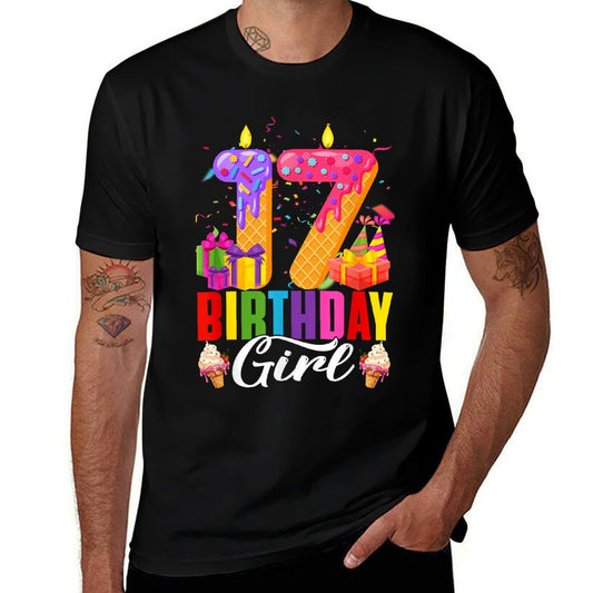 17th Birthday 17 Year Old Girls Ice Cream Party Family  Oversized Silhouette T-Shirt