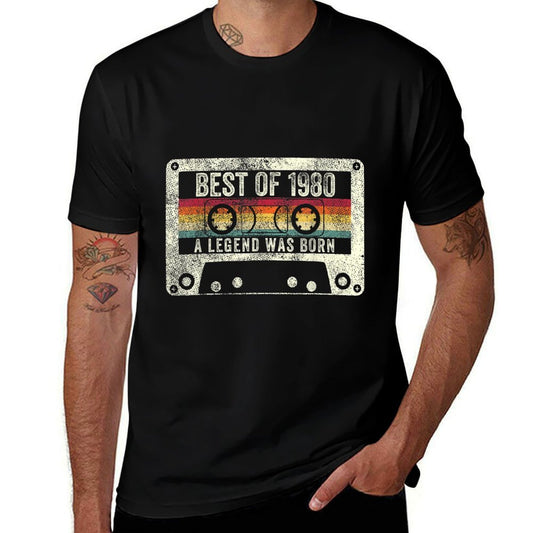 1980 40th Birthday Gift Vintage Cassette Men Women Legend  Oversized Silhouette T-Shirt