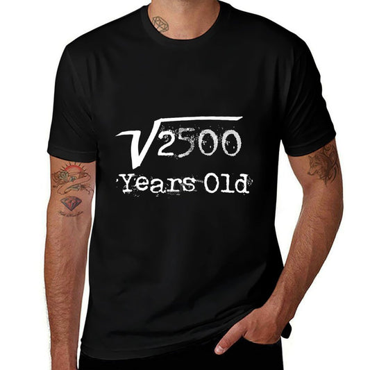 50th Birthday Square Root of 2500 Humor  Rolled Sleeves T-Shirt