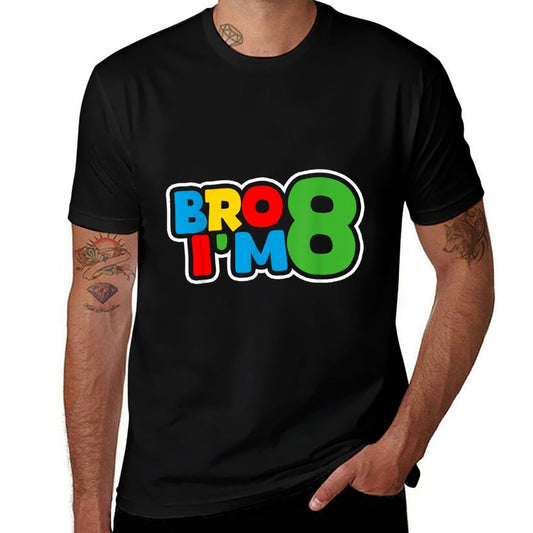 8th Birthday Boy Bro I’m 8 Year Old Four Party  Summer-ready Fabric T-Shirt