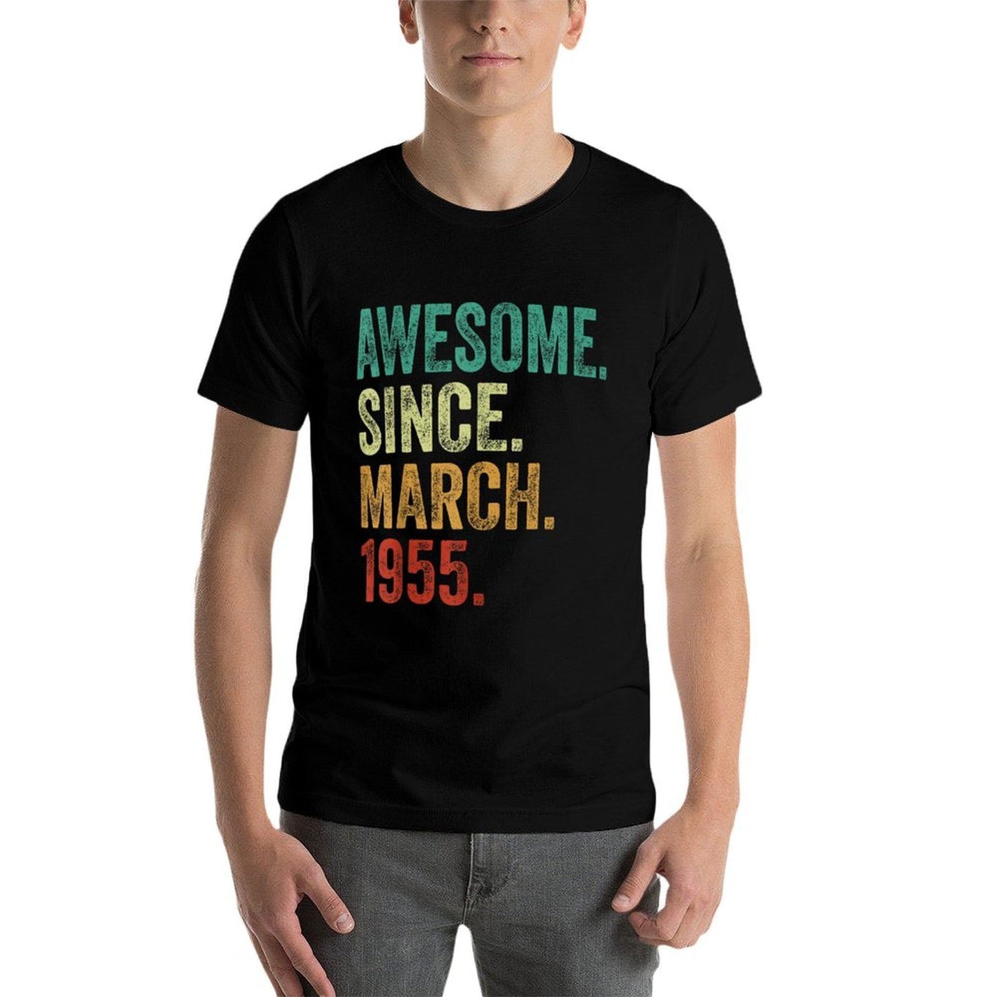 70 Years Old Awesome Since March 1955 70th Birthday  Slim-fit Cut T-Shirt