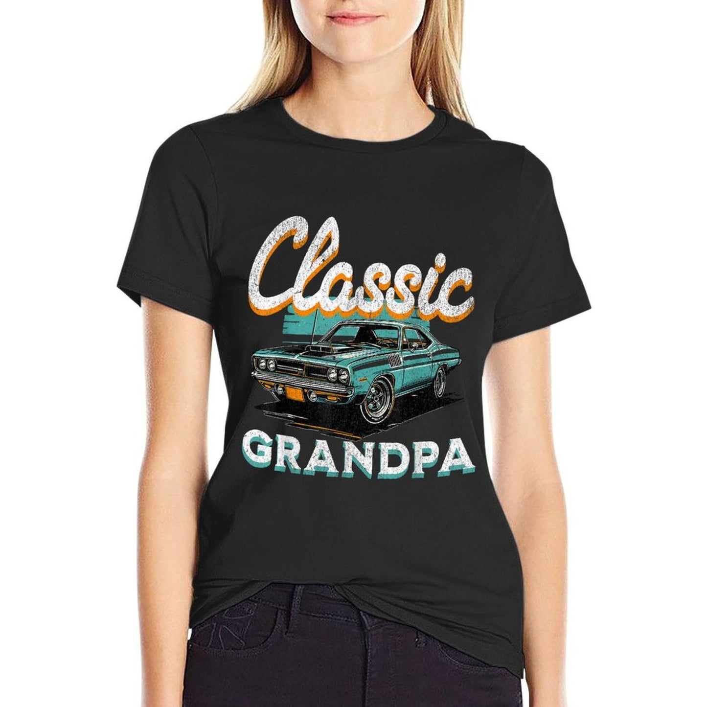 Vintage Funny Grandpa Classic Car Graphic Fathers Day  Affordable Price T-Shirt
