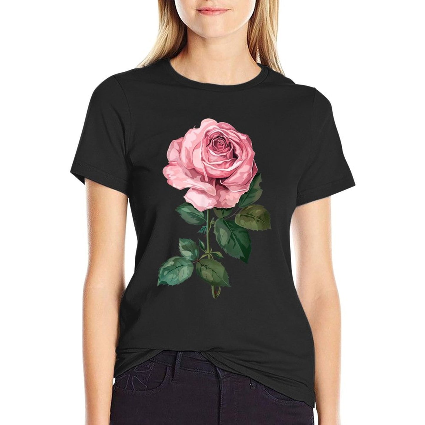 199 Flowers Rose Graphic, Small, Black  Wrinkle-resistant T-Shirt