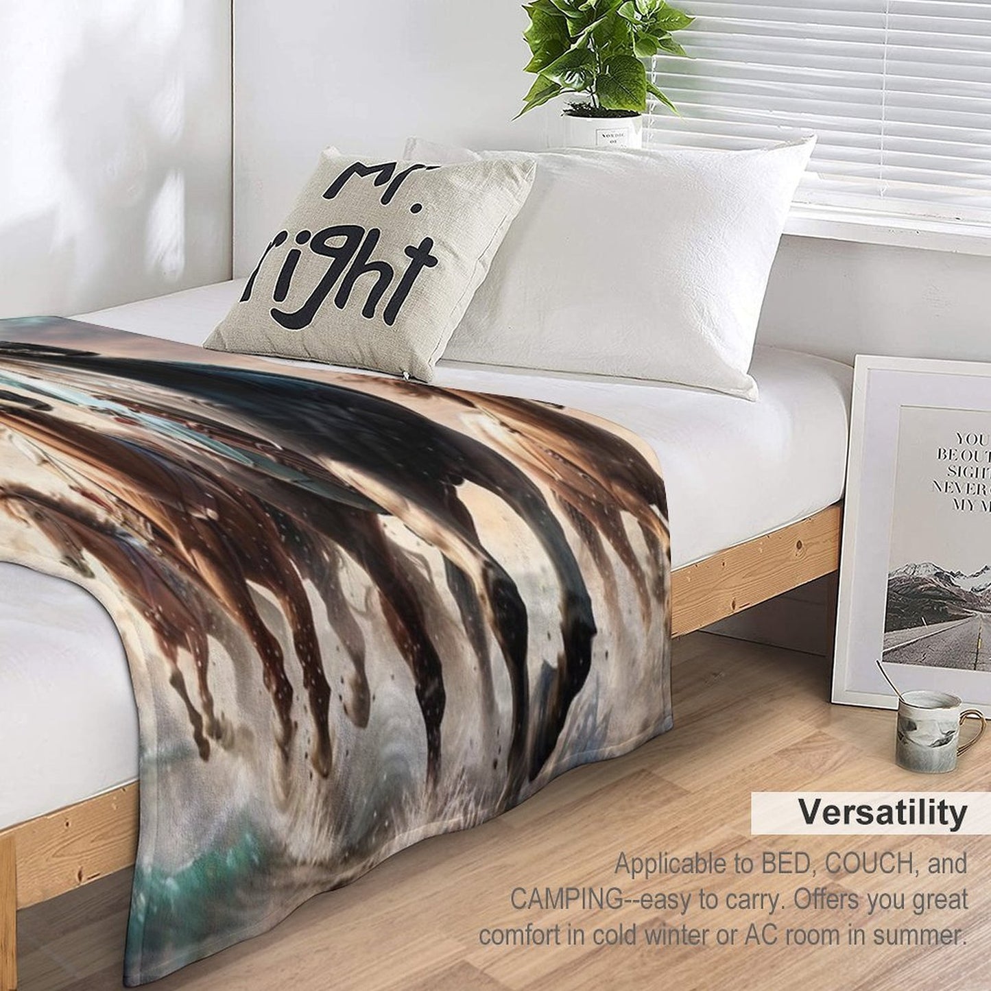 001 Wild Horses Versatility Throw Blanket