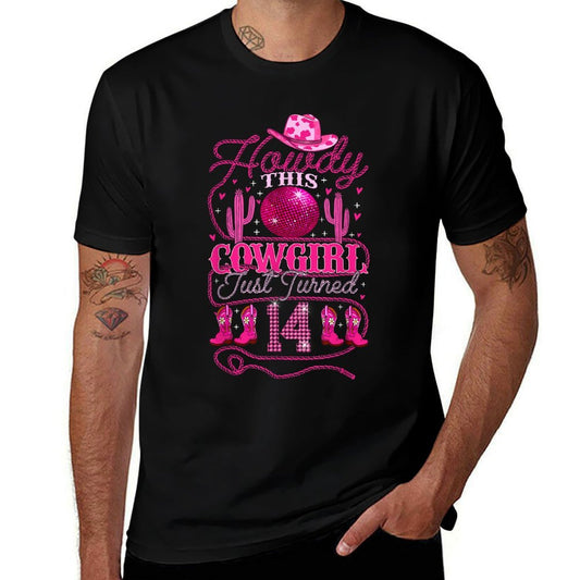 14yr Birthday Cowgirl Western 14 Year Old Girl 14th Birthday  Durable T-Shirt