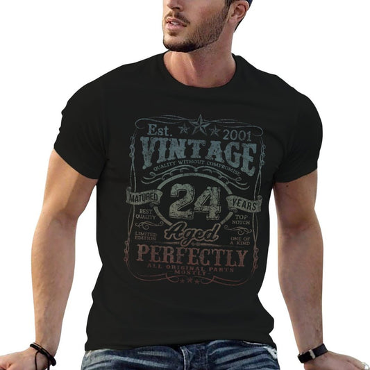 Vintage 2001 Limited Edition 24 Year Old 24th Birthday  Durable T-Shirt