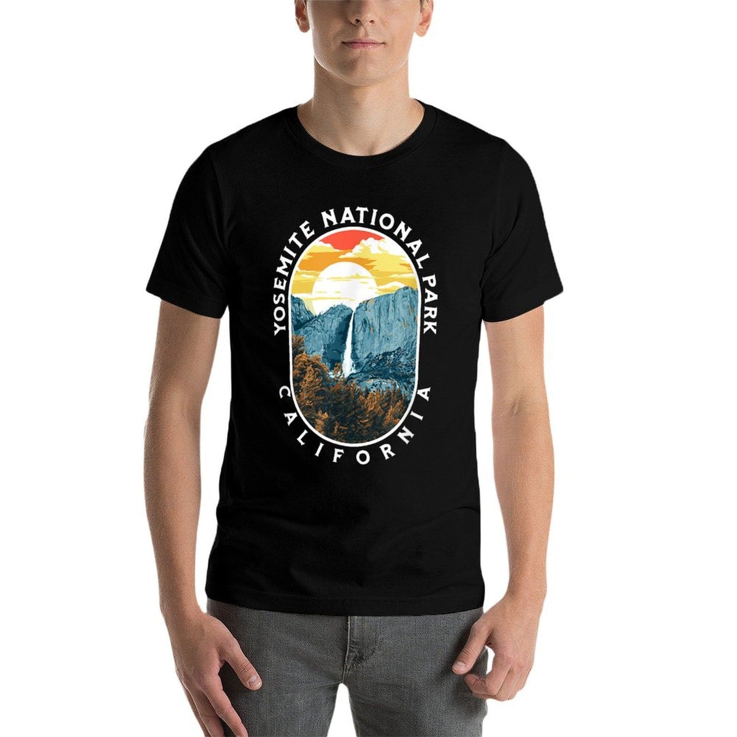Yosemite Falls - National Park California Retro  Graphic-printed T-Shirt