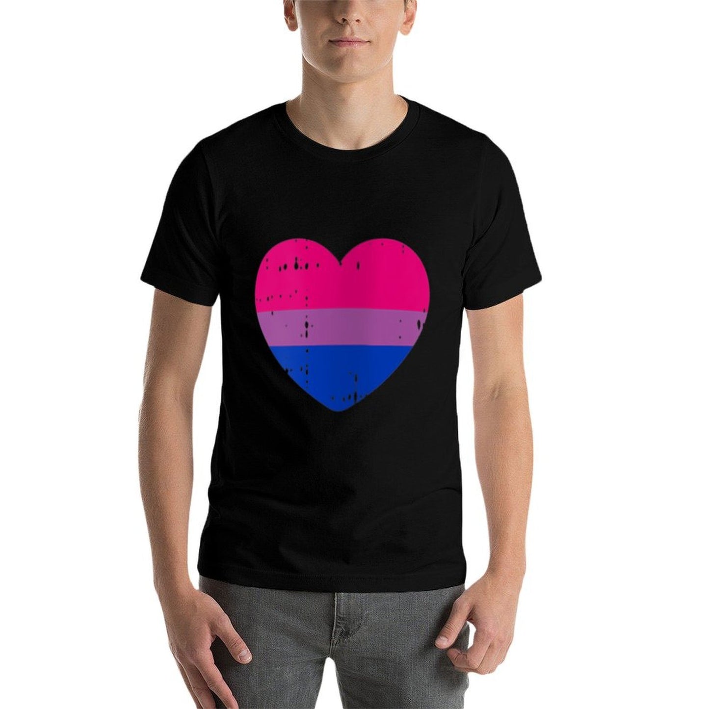 Womens Bisexual Heart Pocket LGBT-Q Gay Pride Love Men Women  Wrinkle-resistant T-Shirt