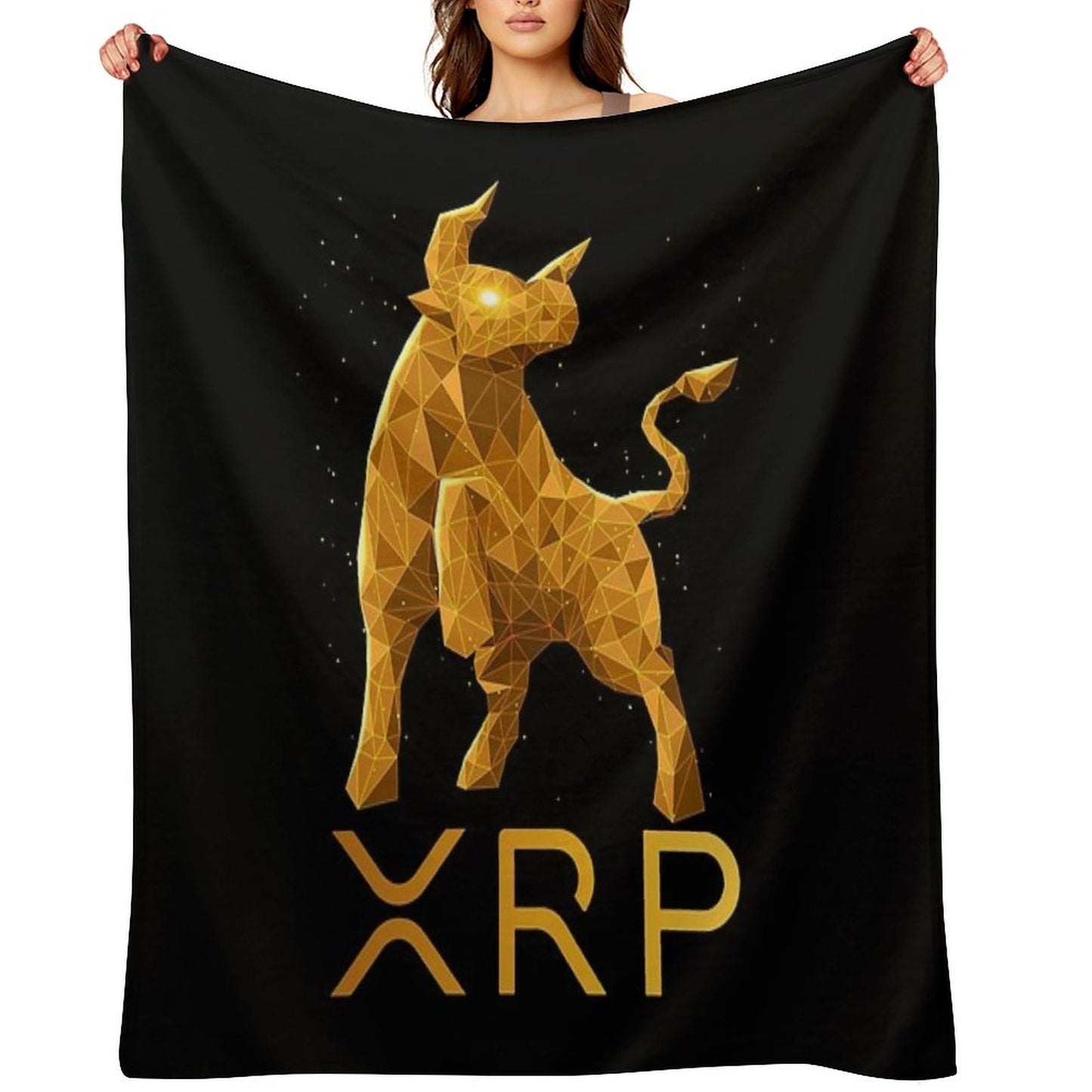 Bull Market Ripple XRP Coin To The Moon Crypto Token Cryptocurrency Blockchain Wallet Machine-washable Throw Blanket