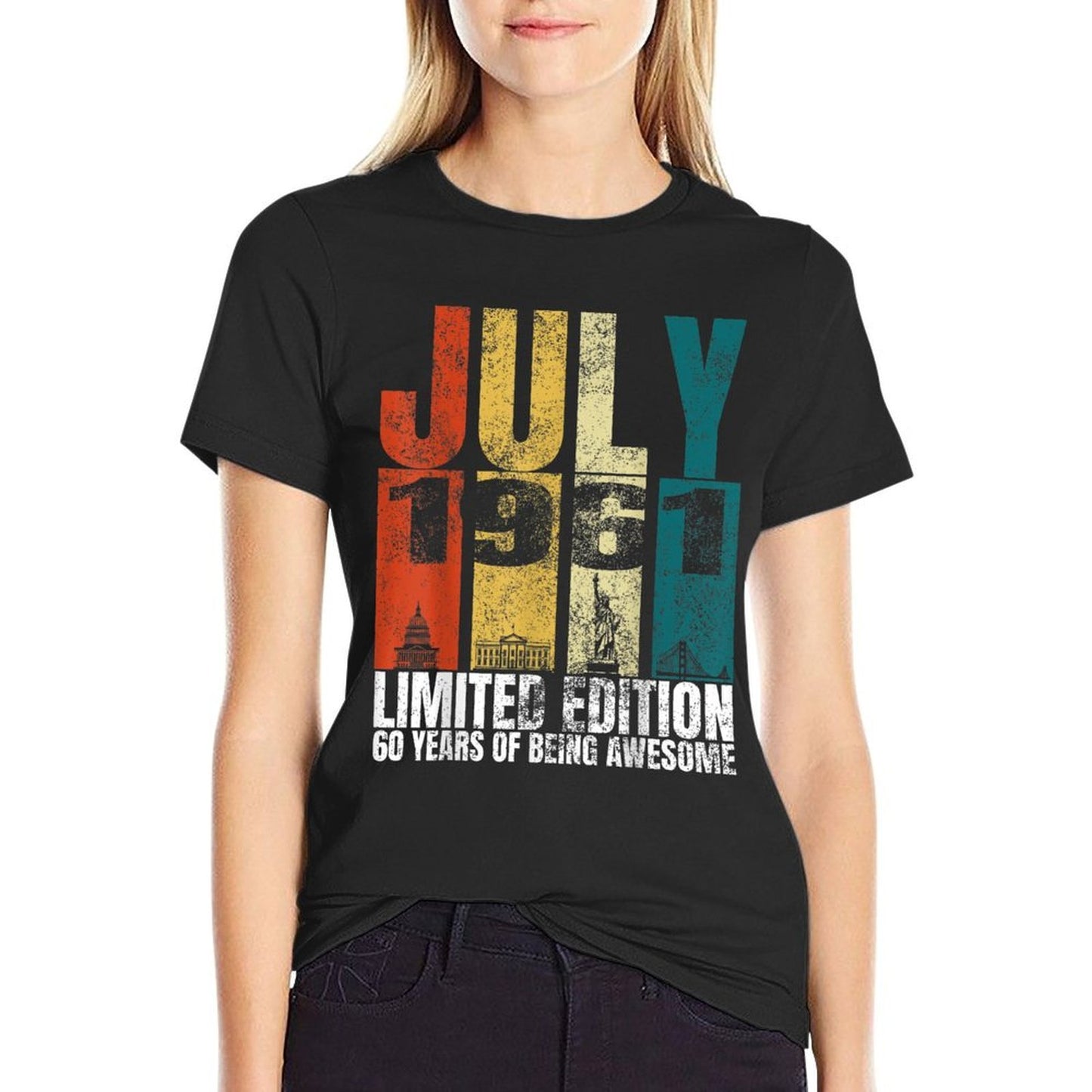 Vintage July 1961 Bday Costume 60 Years Old 60th Birthday  Trendy Pattern T-Shirt