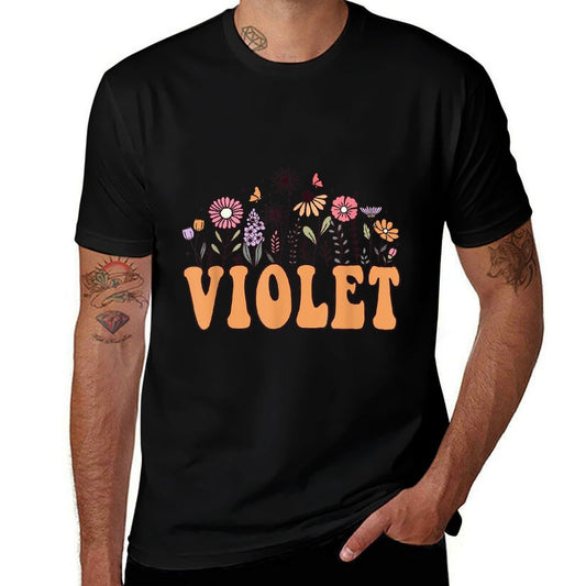 Violet Summer Flower Wildflower Kids Toddler Girls  Polyester Blend T-Shirt