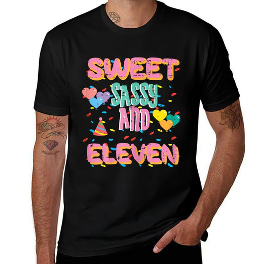 11th Birthday Sweet Sassy Eleven 11 Year Old Bday Girls Kids  Polyester Blend T-Shirt