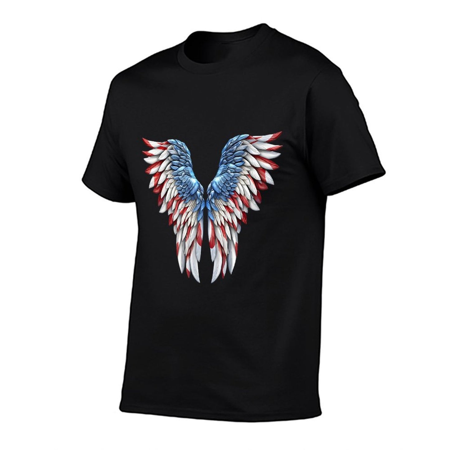 Veterans Day, 4th of July Patriotic Wings Angel Usa Flag Premium  Wrinkle-resistant T-Shirt