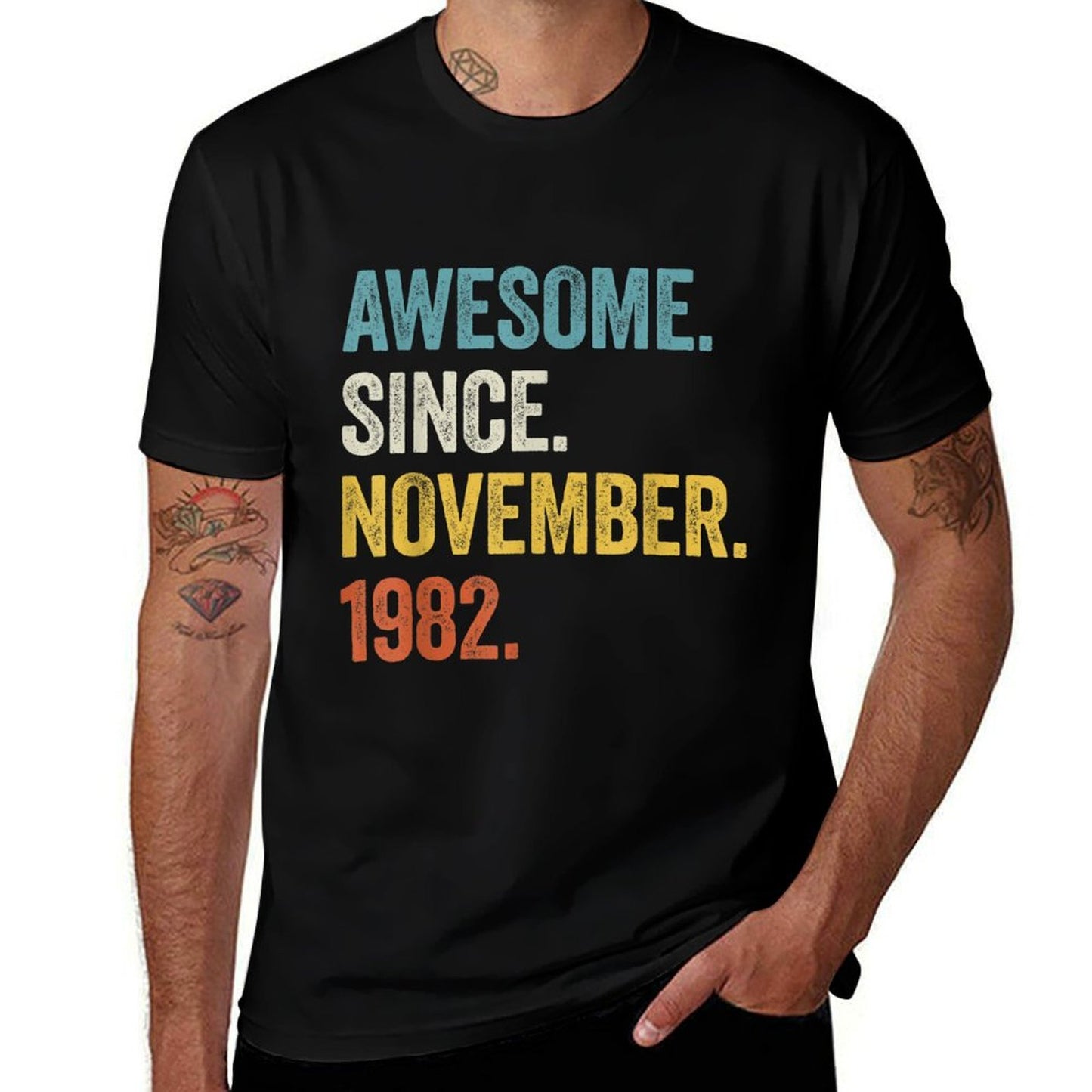 40 Years Old Awesome Since November 1982 40th Birthday  Slim-fit Cut T-Shirt