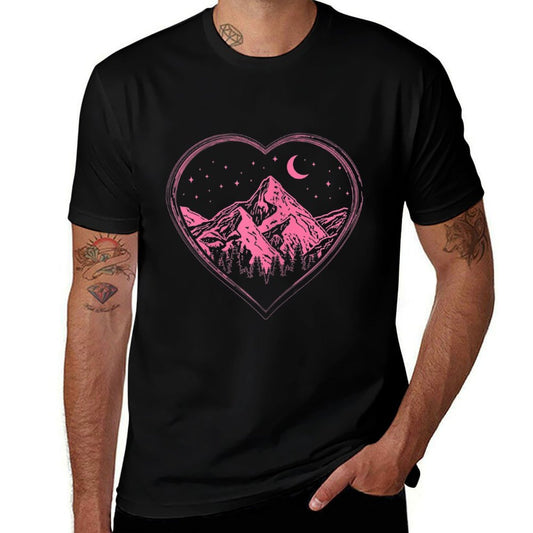 Womens Nature Landscape by Night I Love Hiking  Soft T-Shirt