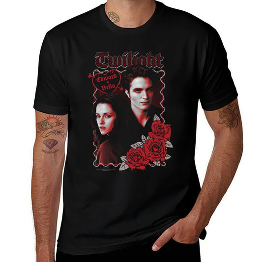 Twilight Saga Movies Edward And Bella Love with Roses Sweatshirt  Versatile T-Shirt