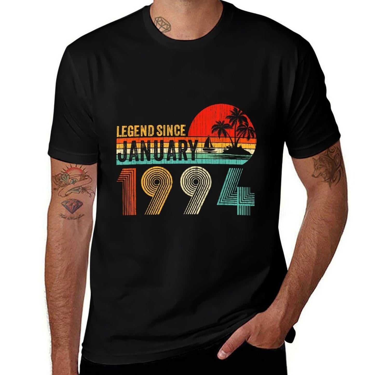 30 Year Old Legend Since January 1994 30th Birthday Retro  Oversized Silhouette T-Shirt