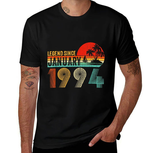 30 Year Old Legend Since January 1994 30th Birthday Retro  Oversized Silhouette T-Shirt