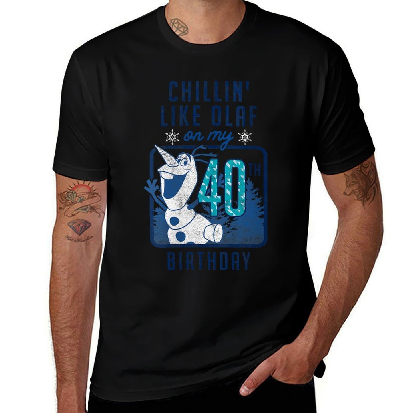 Womens Disney Frozen Chillin' Like Olaf On My 40th Birthday  Soft T-Shirt