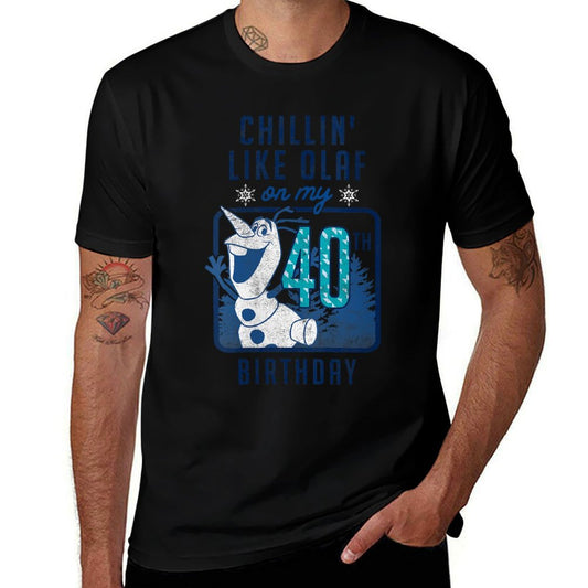 Womens Disney Frozen Chillin' Like Olaf On My 40th Birthday  Soft T-Shirt