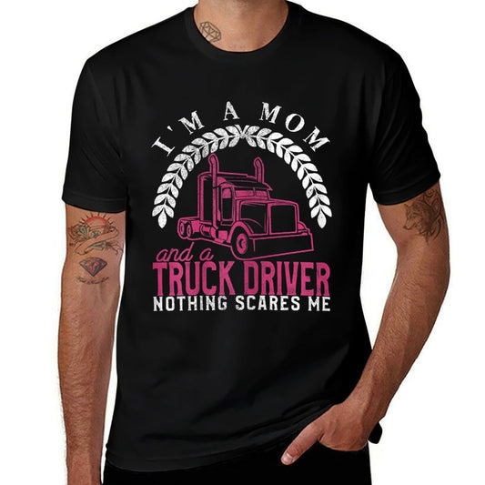 Truck Driver Mom Funny Cool Trucker Mother Gift  Oversized Silhouette T-Shirt
