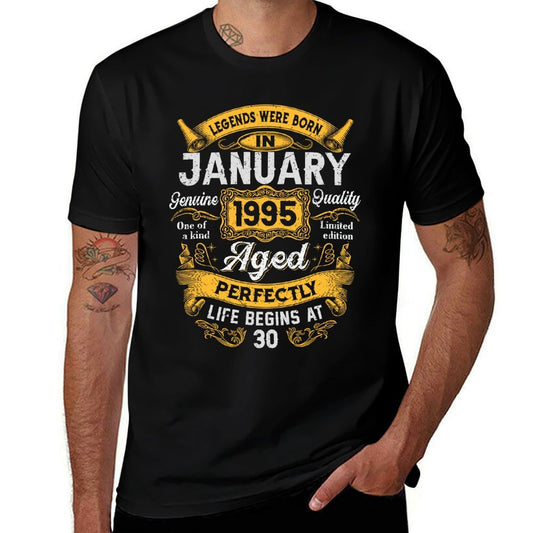 30th Birthday The Real Legends January 1995 30 Years Old Men  Graphic-printed T-Shirt