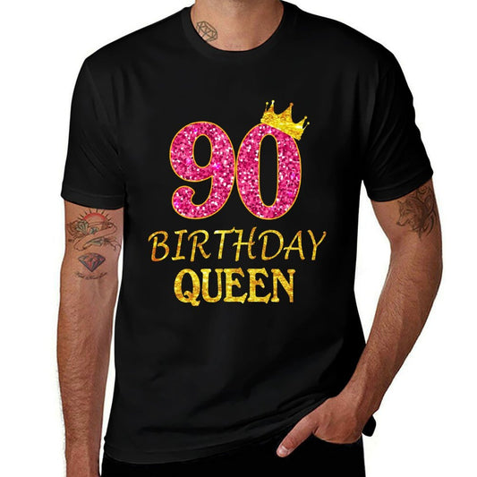 90 Years Old Birthday Queen Girl 90th Birthday Pink  Soft T-Shirt